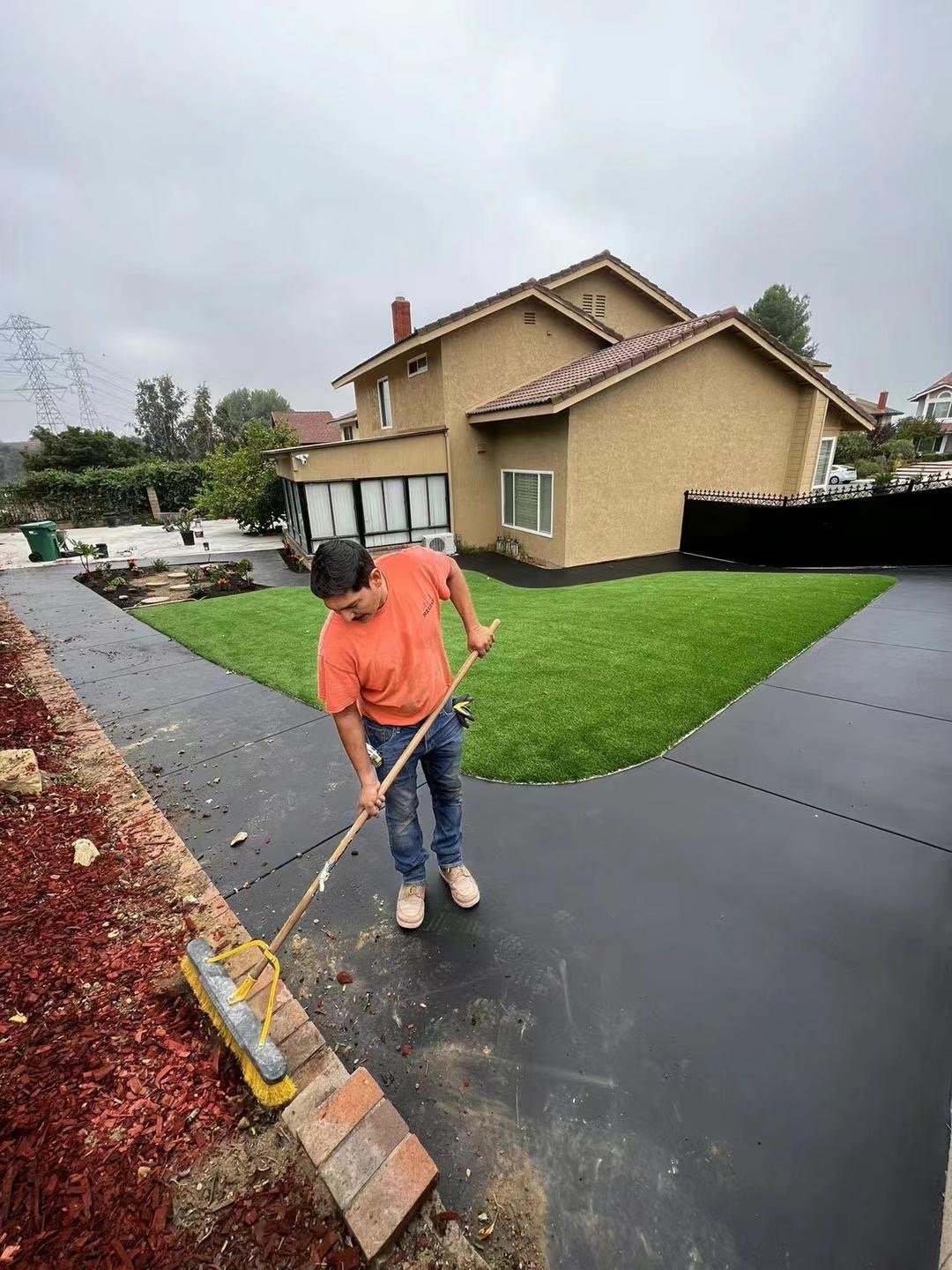Front Yard Transformation — Artificial Turf & Concrete